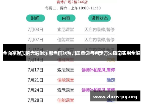 全面掌握加的夫城俱乐部当前联赛归属查询与判定方法指南实用全解 全面掌握加的夫城俱乐部当前联赛归属查询与判定方法指南实用全解
